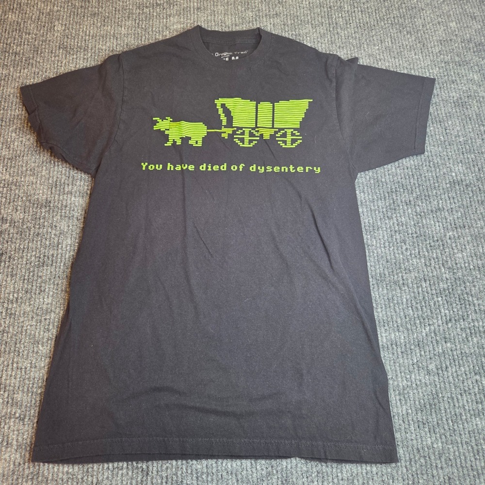 Oregon Trail You Have Died of Dysentery Graphic Tee Shirt Retro Game